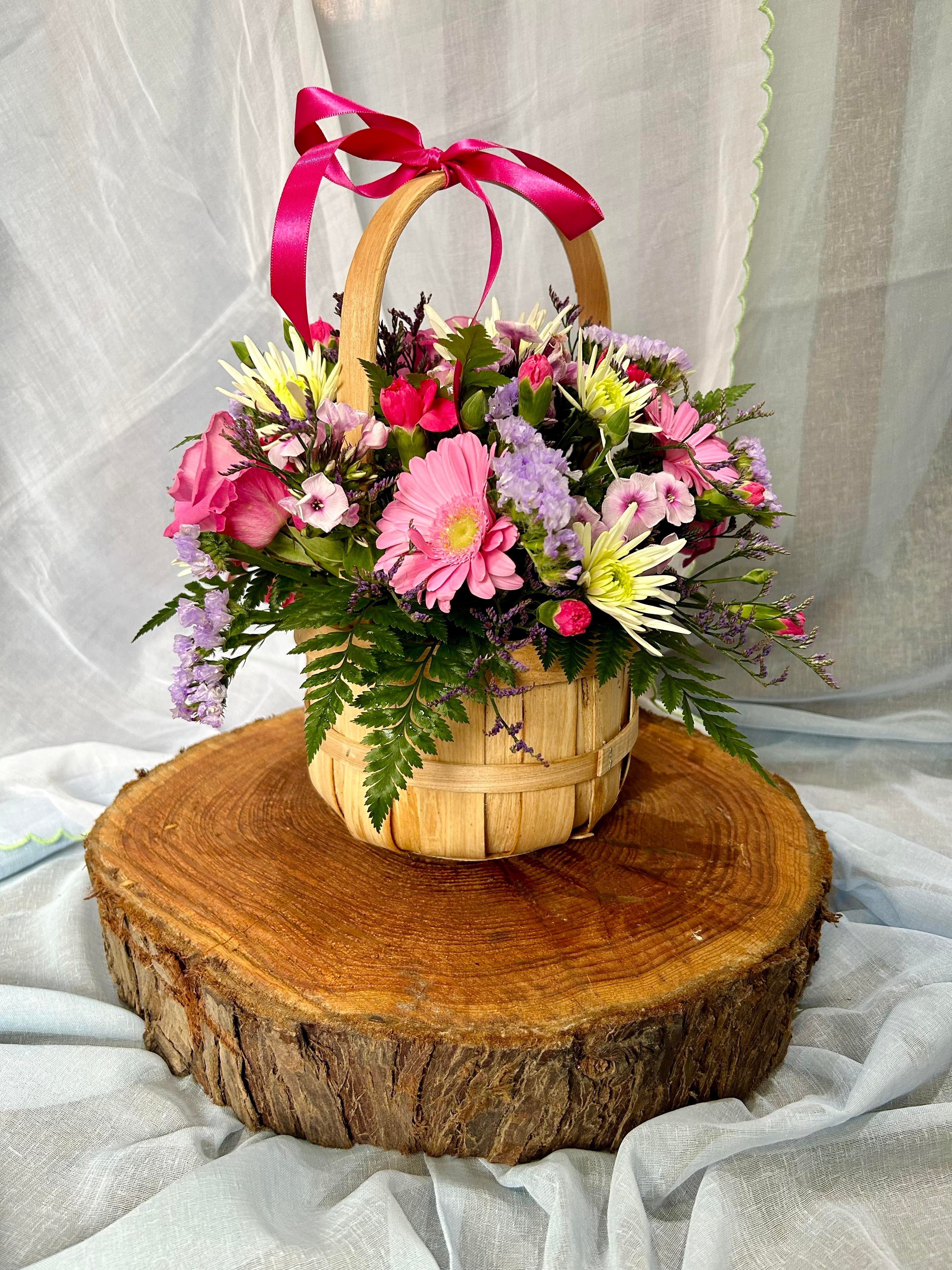 Flowers in a deals basket